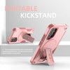 For Samsung Galaxy A55 5G Armor MagSafe Holder PC Hybrid TPU Phone Case(Pink)