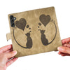 For Samsung Galaxy A36 5G Pen Heart Cat Embossed Leather Phone Case(Apricot)