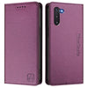 For Samsung Galaxy Note10 RC01 Dual-Folded Magnetic Suction RFID Leather Phone Case(Violet)