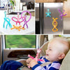 Telescopic Suction Cup Giraffe Funny Hundred Change Children Cartoon Educational Toy(Pink)