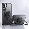 For Samsung Galaxy S25+ 5G Frosted MagSafe Phone Case with 360 Degree Rotating Holder(Black)