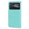 For Xiaomi Poco C40 Rose Embossed Flip PU Leather Phone Case(Green)