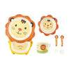 Bamboo Fiber Children Tableware Set Household Cute Cartoon Baby Food Supplement Plate Set(042 Lion)