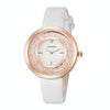 CAGARNY 6878 Water Resistant Fashion Women Quartz Wrist Watch with Leather Band(White+Gold)