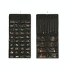 48-grid Jewelry Storage Hanging Bag Mon-woven Double-sided Jewelry Organizer Bag(Black)