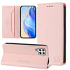 For Samsung Galaxy A22 4G RC01 Dual-Folded Magnetic Suction RFID Leather Phone Case(Pink)