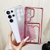 For Samsung Galaxy S23+ 5G Gradient Glitter Plating TPU Phone Case with Card Slot(Pink)