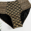 Woman Sexy Gilding High Waist Two Piece Bikini Swimsuit, Size:S(As Show)