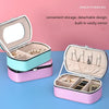 HN-001 Travel Portable Ring Lipstick Jewelry Storage Box(Mirror Version Blue)