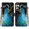 For Samsung Galaxy A35 5G Crystal Texture Colored Drawing Leather Phone Case(Peacock)