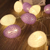 Battery Powered 3.2m 20 LEDs Cotton Thread Colour Egg Lamp String Easter Holiday Party Household Decorative Light(Purple)