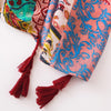 180 X 85cm  Women Cotton And Linen Scarf Retro Splicing Bohemian Printed Silk Shawl SL2202-026