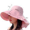 8062 Women Summer Neck Protection Sunscreen Hat Large Brim Fisherman Hat(Blue)