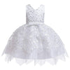 Girls Irregular Embroidered Beaded Bow-knot Tutu Sleeveless Dress Show Dress, Appropriate Height:120cm(White)