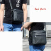 Men Cowhide Leather Crossbody Bags Vertical Shoulder Bag Business Bag(Coffee)