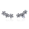 Flowers Zircon Earrings Sterling Silver Female Earrings Simple Earrings, Color:White