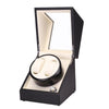 5 Gear Mechanical Automatic Watch Box Electric Motor Watch Shaker, US Plug, Style:Ostrich Pattern(White)