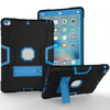 For iPad 4 / 3 / 2 Silicone + PC Protective Case with Stand(Black + Blue)