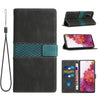 For Samsung Galaxy S20 FE Grid Stitching Leather Phone Case with Lanyard(Black)