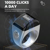 Equantu Smart Bluetooth Finger Counter Muslim Prayer Time Reminder Ring, Style: Silver 20mm