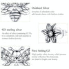 Butterfly Flower Sterling Silver Earrings Personalized Earrings Zircon Earrings
