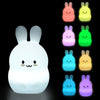Rabbit Silicone Pat Night Light Children Gift Color Changing Lamp, Specification: No Battery