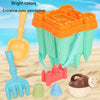 13pcs /Set Outdoor Castle Beach Toy Bucket Child Play House Cartoon Play Sand Dredging Tool(Yellow)