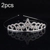 2pcs Little Girl Crown Hair Band Alloy Hair Ornaments Rhinestone Headdress(Model A)