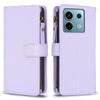 For Xiaomi Redmi Note 13 Pro 5G 9 Card Slots Zipper Wallet Leather Flip Phone Case(Light Purple)