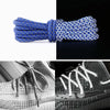 Reflective Shoe laces Round Sneakers ShoeLaces Kids Adult Outdoor Sports Shoelaces, Length:140cm(Royal Blue)