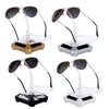 Solar 360 Degree Rotating Turntable Colorful Lights Glasses Display Stand(Gold)