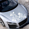 D-908 Summer Flower Totem PVC Car Hood Sticker(White)