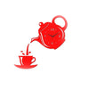 Creative DIY Acrylic Coffee Cup Teapot 3D Wall Clock Decorative Kitchen Wall Clocks Living Room Dining Room Home Decor Clock(Red)