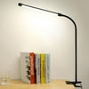 LED Table Lamp With Clamp & Flexible Gooseneck USB Reading Light Bedside Lamp, Spec: White Light Black