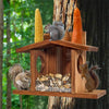 Wooden Squirrel & Chipmunk Feeder with Tray & Cob Holder