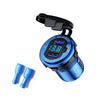 Aluminum Alloy Double QC3.0 Fast Charge With Button Switch Car USB Charger Waterproof Car Charger Specification: Blue Shell Blue Light With Terminal