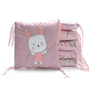 Crib Perimeter Embroidery Bunny Bedding Baby Cotton Anti-collision, Size:30 x 30 cm(Pink Six-piece Suit)