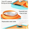 Cat Food Bowl Set with Thermal & Gravity Waterer (Blue/Orange)