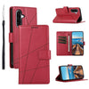 For Samsung Galaxy A36 PU Genuine Leather Texture Embossed Line Phone Case(Red)