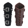 P01994 Men Leather Bracer Personality Punk Riding Arm Guard(Brown)