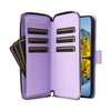 For Samsung Galaxy A54 Nine-card Slots Zipper Wallet Bag Leather Phone Case(Purple)