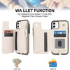 For iPhone 11 Double Flap Zipper RFID Leather Phone Case with Short Lanyard(White)