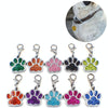 10 Enamel Paw Print Charms - Jewellery Making, Keyrings, Mixed Colours