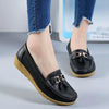 Leather Anti-Slip Flat Shoes Women Casual Shoes, Size: 39(Black)