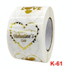 Transparent Hot Stamping Heart-shaped Sticker Thank You Gift Decoration Sticker(3.8cm / 1.5inch)