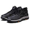 Men Outdoor Hiking Casual Leather Shoes Thickened Non-Slip Waterproof Sneakers, Size: 44(Black)