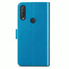 For  Alcatel 1S (2020) Four-leaf Clasp Embossed Buckle Mobile Phone Protection Leather Case with Lanyard & Card Slot & Wallet & Holder Function(Blue)