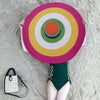 Oversized Brim Dome Rainbow Striped Beach Visor Hat, Size: 56-58cm(2)