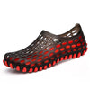 PVC + EVA Material Wading Beach Shoes Couple Breathable Slippers, Size: 43(Black+Red)