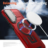 For Samsung Galaxy A25 5G Shield Frame Holder MagSafe Phone Case(Red)